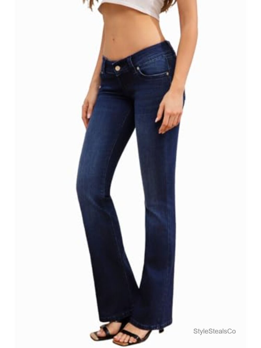 Women's Super Low Rise Bootcut Stretch Denim Jeans Y2K Micro Flare Pants